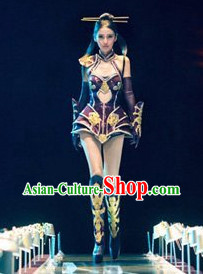 Asian China Goddess Armor Cosplay Sexy Costumes for Girls