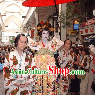 Japanese Geisha Costumes Black Wig and Hair Accessories