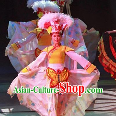 China Yunnan Lijiang Stage Costumes and Feather Hat