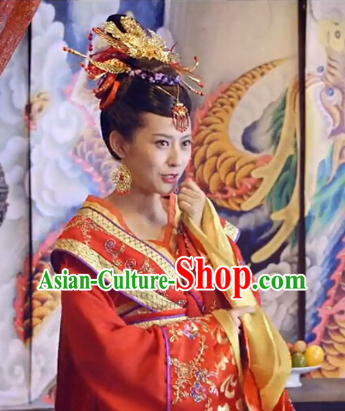 Asian China Princess Red Wedding Outfit for Women Asian China Princess Red Wedding Outfit for Women