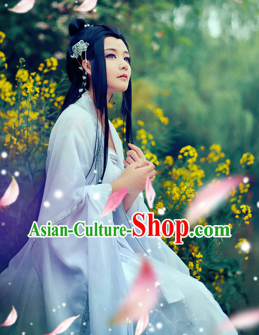 Pure White China Hanfu Dress for Women Pure White China Hanfu Dress for Women