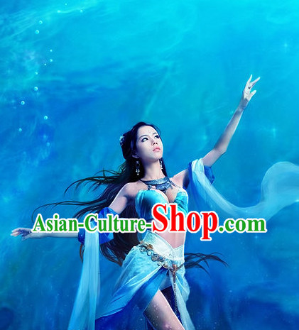 China Sexy Blue Costumes Complete Set