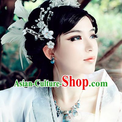 Traditional Romantic White Chinese Hair Accessories for Girls
