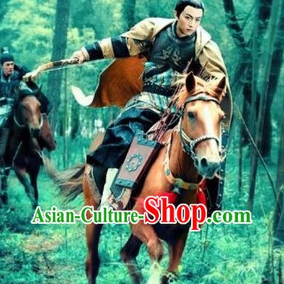 China Ancient Horseman Costumes and Cape Complete Set