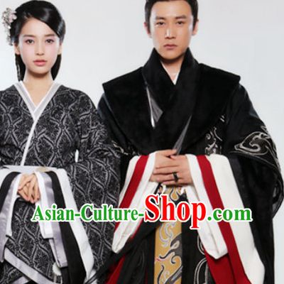 Ancient Traditional Emperor Robe and Empress Clothes Complete Set