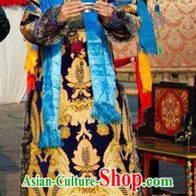 Manchu Queen Robe Costumes and Hat