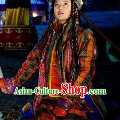 Traditional Mongolian Princess Robe Dresses and Hat