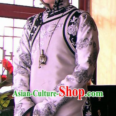 Traditional Black White Empress Long Robe Dresses and Hair Clips