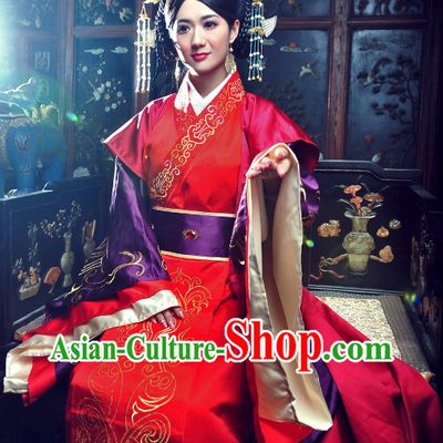 China Classical Wedding Dress and Hair Ornaments Complete Set