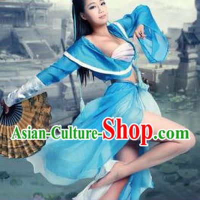 Asian Style Blue Sexy Costumes