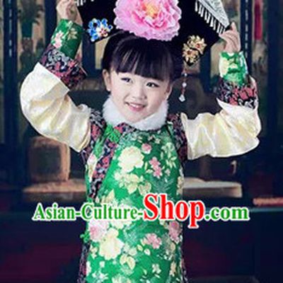Qing Princess Robe and Hat for Kids