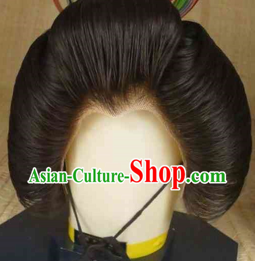Traditional Japanese Geisha Black Long Wig and Hair Accessories Traditional Japanese Geisha Black Long Wig and Hair Accessories
