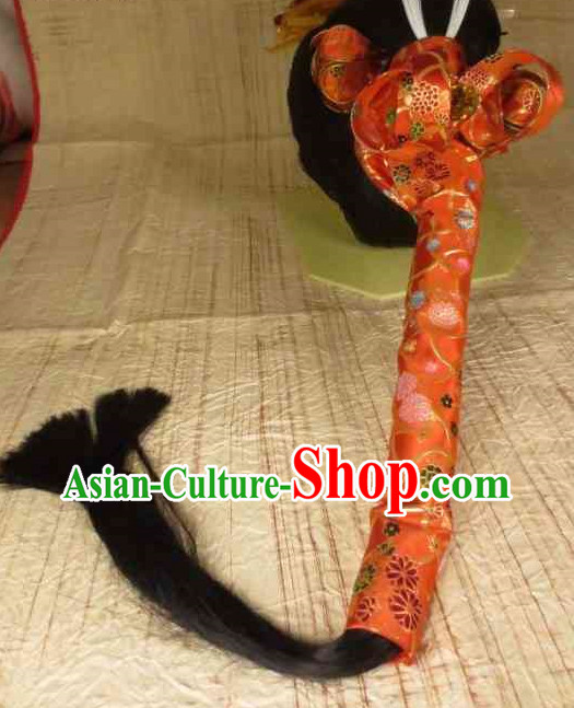 Traditional Japanese Geisha Black Long Wig and Hair Accessories Traditional Japanese Geisha Black Long Wig and Hair Accessories