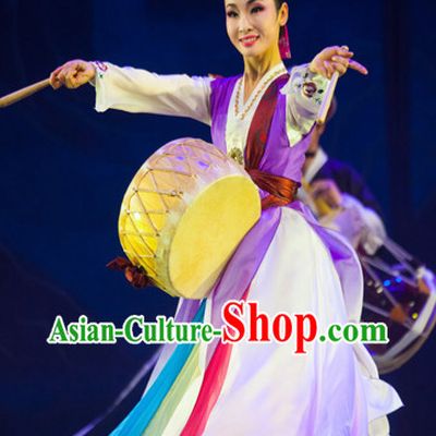 Korean Traditional Folk Drum Dancing Costumes for Women