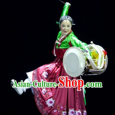 Korean Traditional Folk Drum Dance Costumes for Women