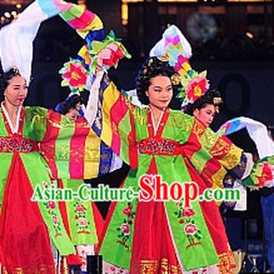 Korean Traditional Long Sleeves Dance Costumes for Women