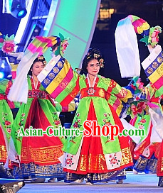 Korean Traditional Long Sleeves Dance Costumes for Women Korean Traditional Long Sleeves Dance Costumes for Women