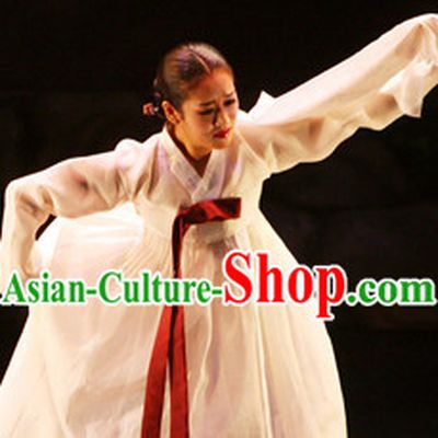 Pure White Korean Dance Costumes for Women