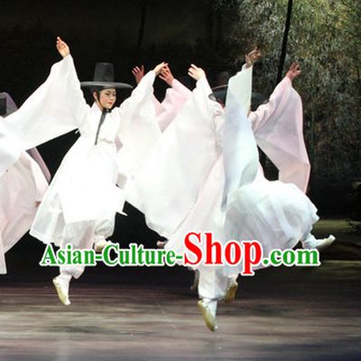 Pure White Korean Classical Dance Costumes for Men