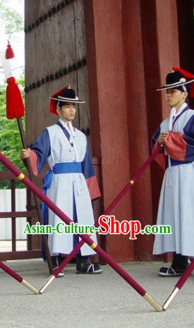 Korean Traditional Guard Dress and Hat for Men Korean Traditional Guard Dress and Hat for Men