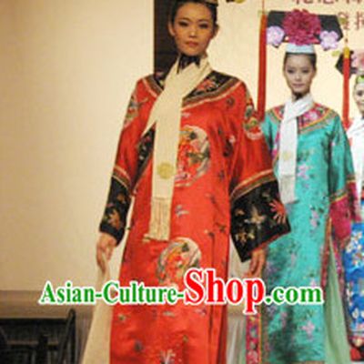 Qing Dynasty Princess Phoenix Robe and Headwear Complete Set