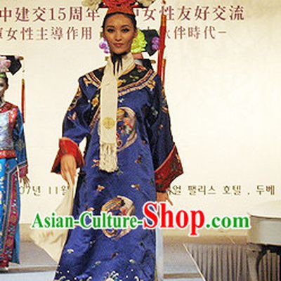 Qing Dynasty Princess Phoenix Robe and Hat Complete Set