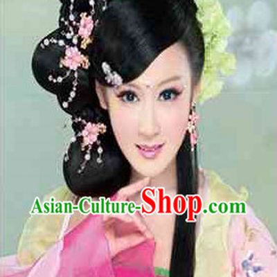 China Traditional Black Wig and Hair Accessories