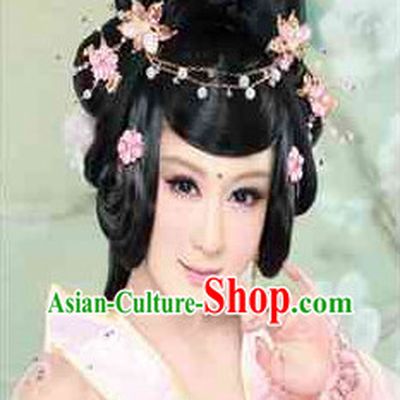 Chinese Traditional Black Wig and Hair Accessories