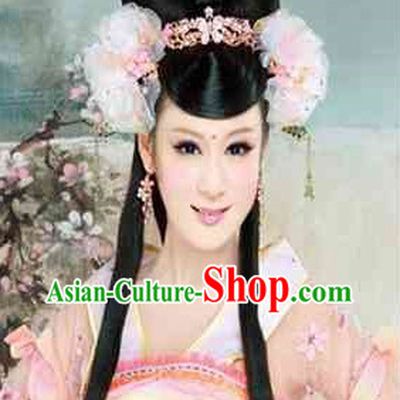 Chinese Empress Black Wig and Hair Accessories