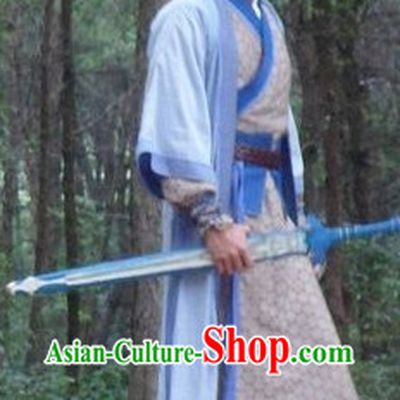 Chinese Swordman Stage Costumes and Headwear