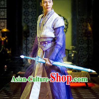 Chinese Swordsman Cosplay Costumes and Headwear