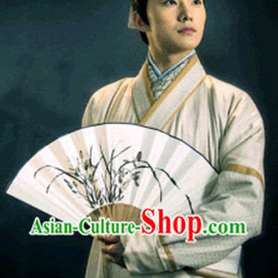 Chinese Traditional Scholar Hanfu Costumes and Headwear