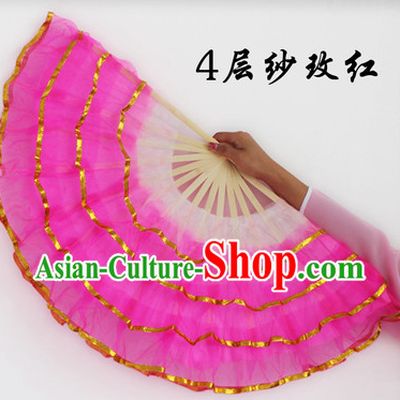 Four Layers Pink Hands Dance Fan
