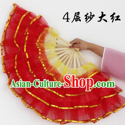 Four Layers Red Dance Fan