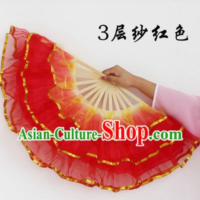 Three Layers Stage Dance Folding Fans