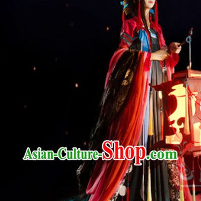 Chinese Traditional Princess Clothing and Hair Accessories Complete Set