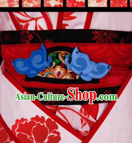 White and Red Asian Princess Dresses and Hair Accessories Complete Set White and Red Asian Princess Dresses and Hair Accessories Complete Set