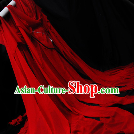 Chinese Red Hanfu with Long Tail Chinese Red Hanfu with Long Tail