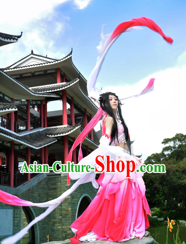 Chinese Water Sleeve Empress Dance Costumes Complete Set