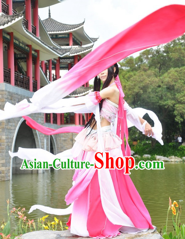 Chinese Water Sleeve Empress Dance Costumes Complete Set