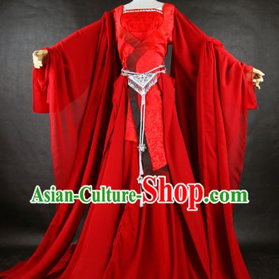 Pure Red Fairy Chinese Costumes