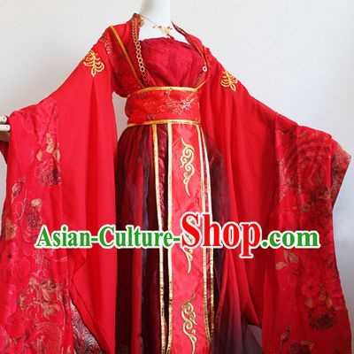 Red Chinese Classical Dancing Costumes