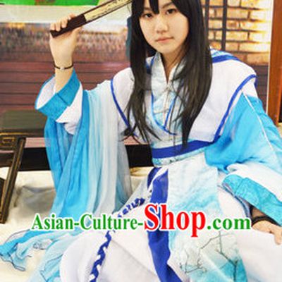 Blue Chinese Classical Cosplay Costumes