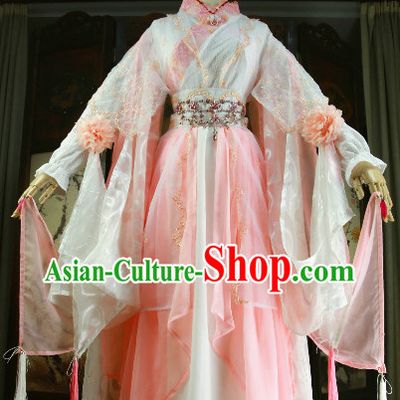 Beautiful Chinese Women Pink Fairy Costumes