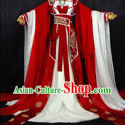 Beautiful Chinese Women Red Fairy Costumes