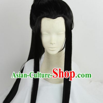 Chinese Traditional Swordsman Black Hair Wig