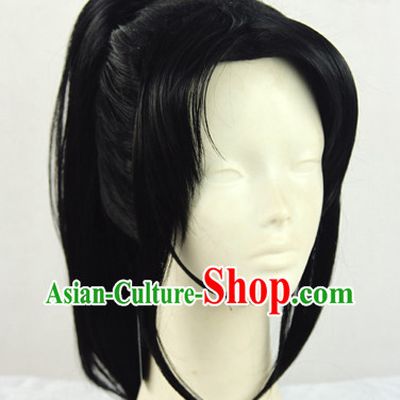 Chinese Ancient Swordsman Style Black Hair Wigs