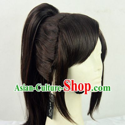 Traditional Chinese Swordsman Brown Colour Hair Wigs
