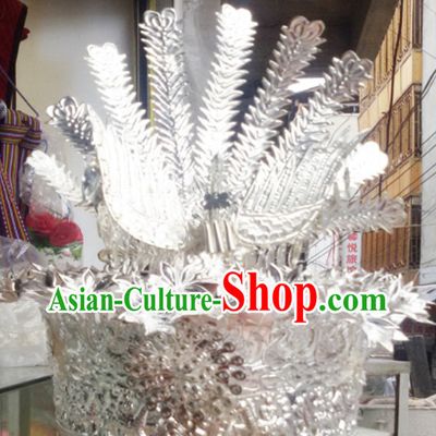 China Guizhou Province Ethnic Minority Miao Silver Phoenix Hat