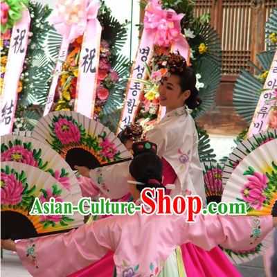 Korean Wedding Ceremony Dance Costumes and Headwear for Women